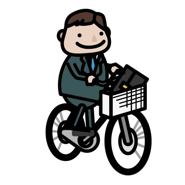 ビジネスマンの自転車