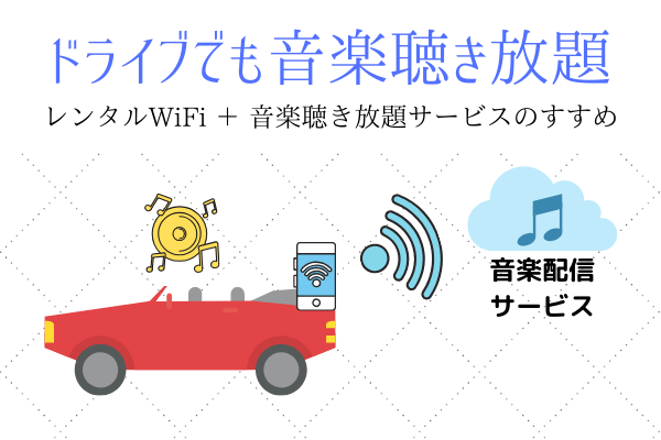 ドライブでもギガを気にせず音楽聴き放題 レンタルwifi 音楽配信サービス