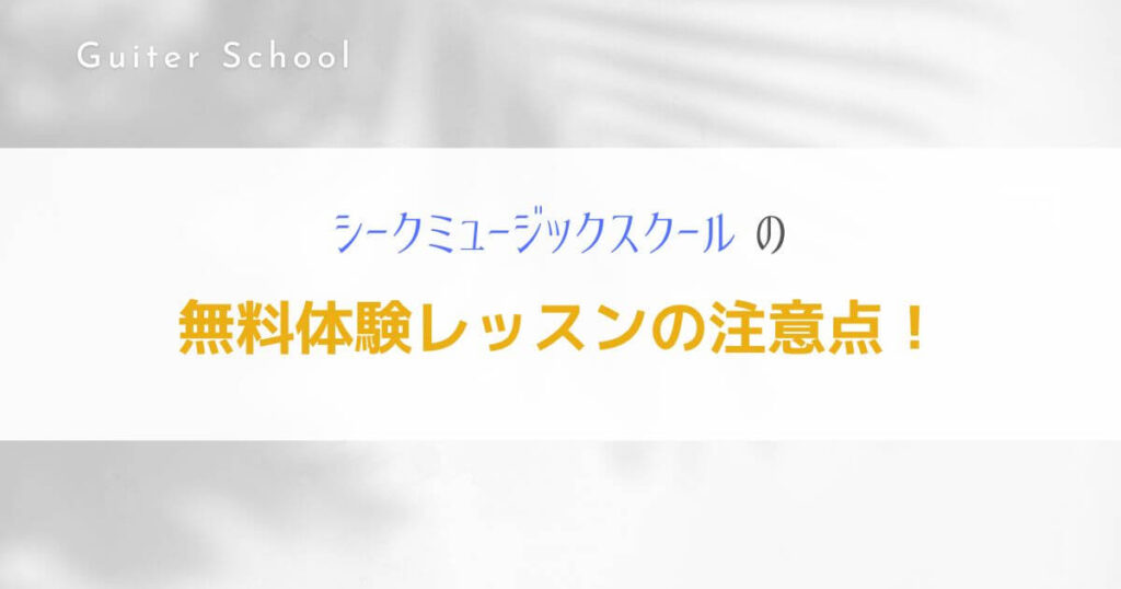 ギター教室『シークミュージックスクール』を社会人ギタリストが解説！6