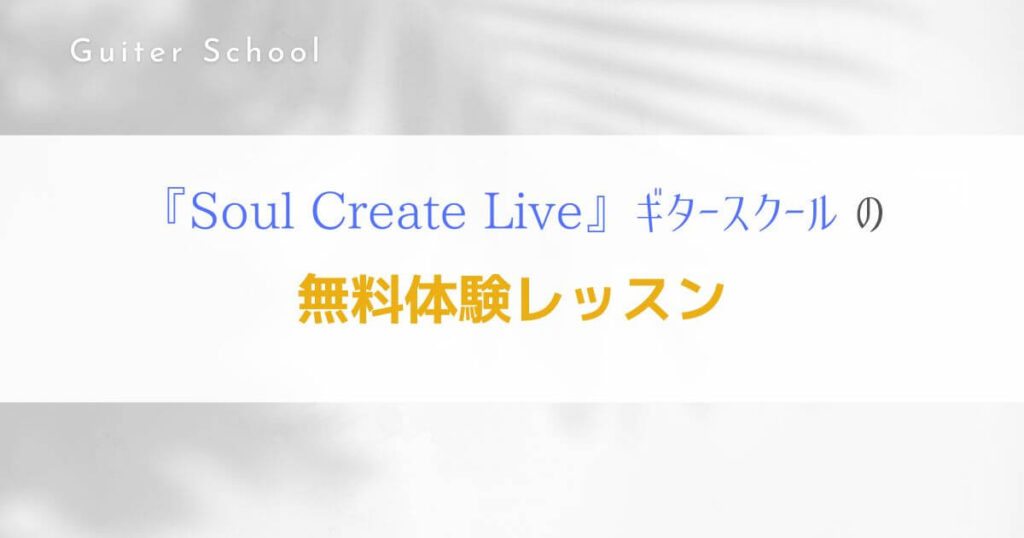 『Soul Create Live』オンラインレッスンのギタースクールを解説！9